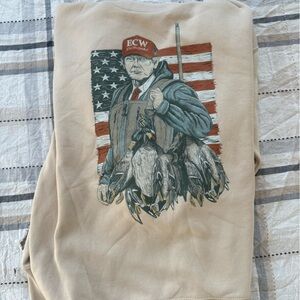 Croft & Barrow Beige Hoodie with Bird Embroidery